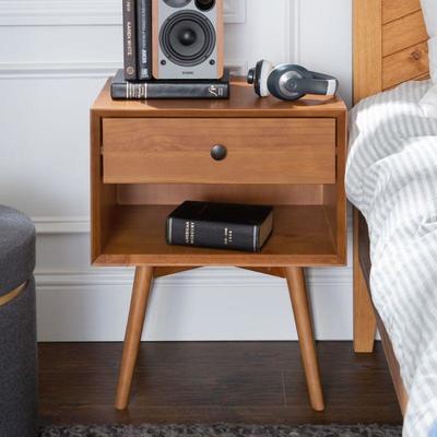 Manor Park MCM Solid Wood Nightstand - Damaged Drawer Front, $129 Retail