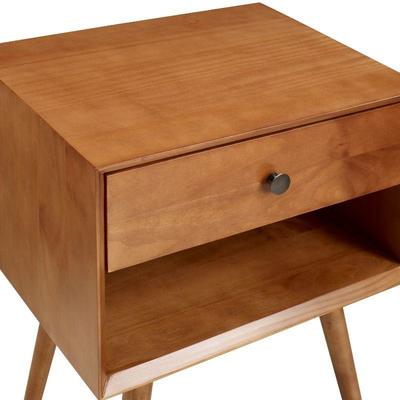 Manor Park MCM Solid Wood Nightstand - Damaged Drawer Front, $129 Retail