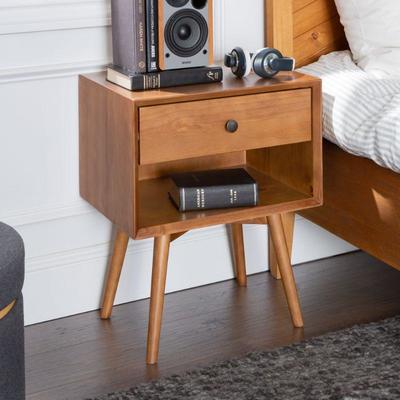 Manor Park MCM Solid Wood Nightstand - Damaged Drawer Front, $129 Retail