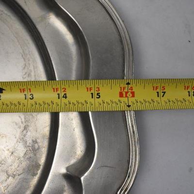 4 Round Pewter Platters Round, 1 Large/3 Medium, Queen Anne Pewter