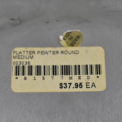 4 Round Pewter Platters Round, 1 Large/3 Medium, Queen Anne Pewter