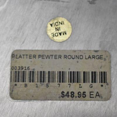4 Round Pewter Platters Round, 1 Large/3 Medium, Queen Anne Pewter