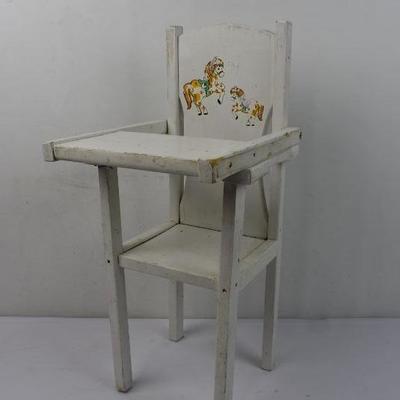 Wooden Doll High Chair - Vintage