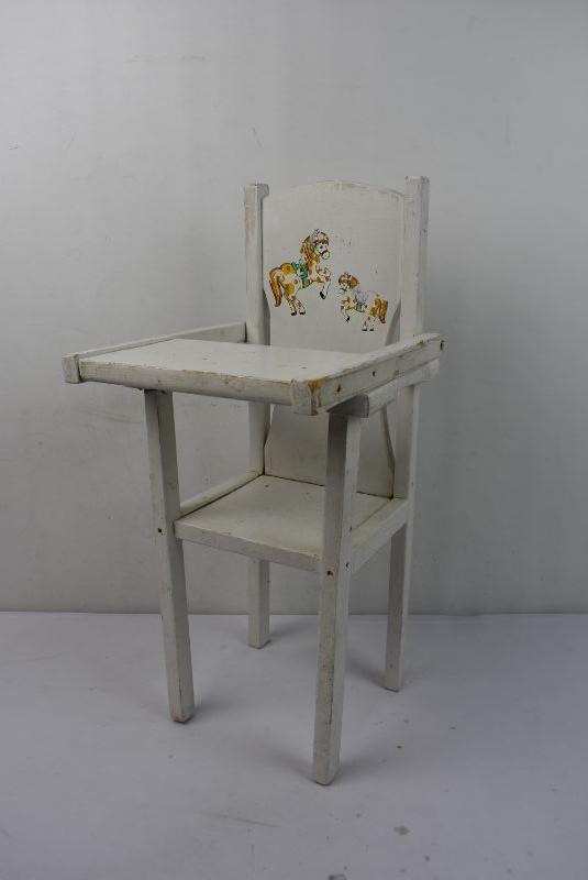vintage metal doll high chair