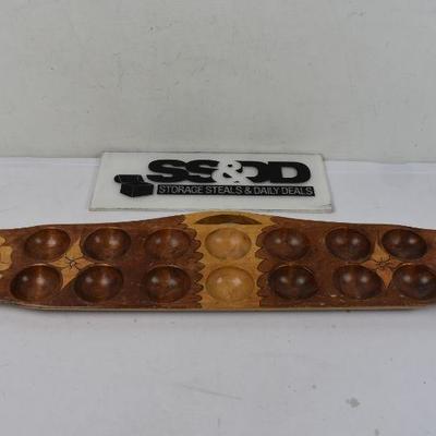 Mancala Wood Large Board, Hand Carved