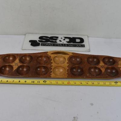 Mancala Wood Large Board, Hand Carved