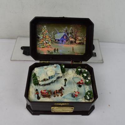 Merry Christmas Music Box w/ Lights, Dashing Through the Snow - SEE DESCRIPTION