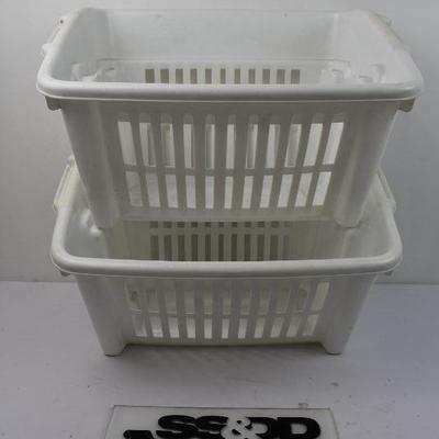 2x Stackable Storage Bins