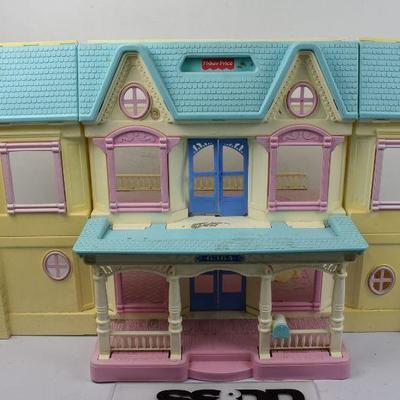 Vintage Folding Doll House, Plastic, Extends to 39" x 23" x 19"