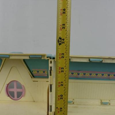 Vintage Folding Doll House, Plastic, Extends to 39" x 23" x 19"