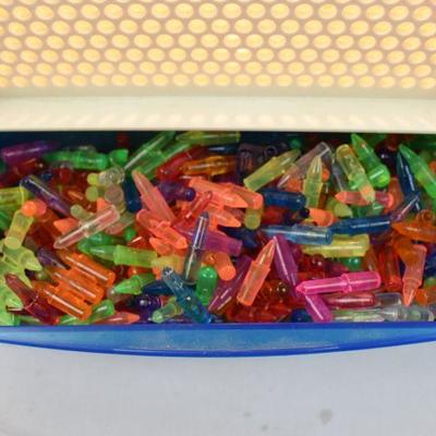 Lite-Brite Cube with Two Drawers Full of Colorful Pegs - Tested, Works