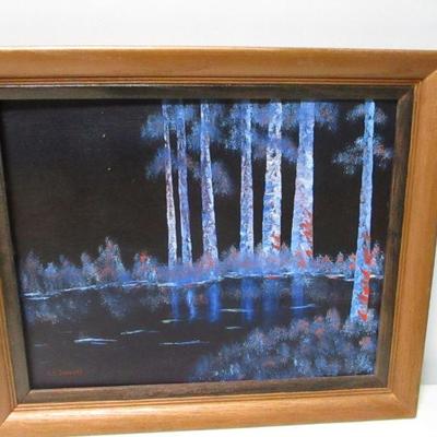 Lot 205 - River & Tree Painting