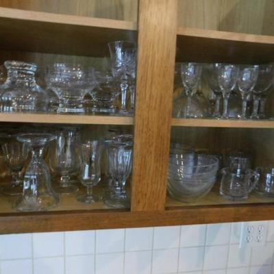1 of 3:  Cabinet One of Clear Glass and Crystal
