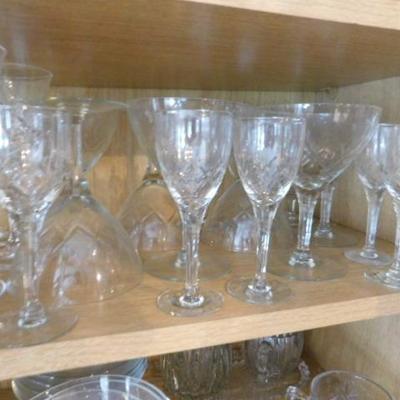 1 of 3:  Cabinet One of Clear Glass and Crystal