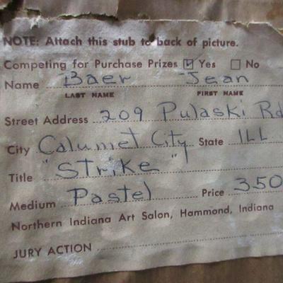 Lot 207 - Pastel Painting "Strike" - Jean Baer