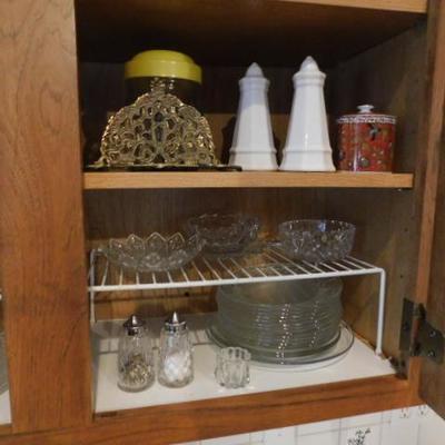 2 of 3:  Cabinet Two of Clear Glass, Crystal, and Micellaneous Items