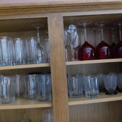 3 of 3:  Cabinet Three  of Clear Glass and  Crystal