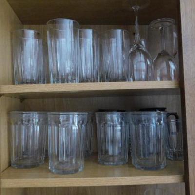 3 of 3:  Cabinet Three  of Clear Glass and  Crystal