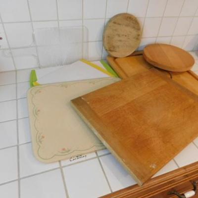 Collection of Wood and Tempered Glass Cutting Boards