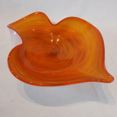 Art Glass Orange Bowl