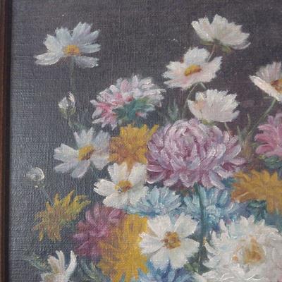 Chick and Spring Flowers Oil Painting