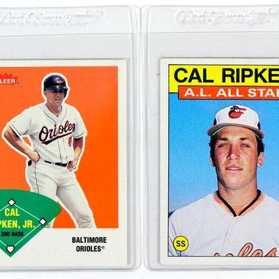 CAL RIPKEN Baseball Cards Set 1986 Topps #715 + 2000 Fleer #10 High Grade