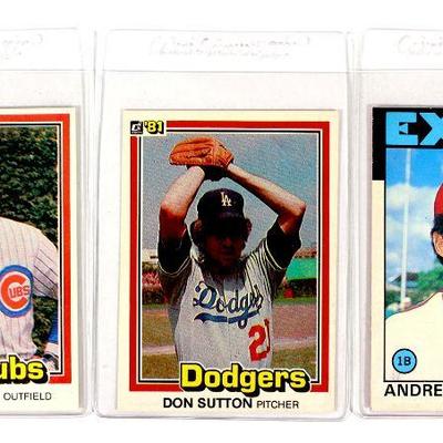 3 Vintage Baseball Cards Set 1981 Donruss Dave Kingman Don Sutton 1986 Topps Andres Galarraga