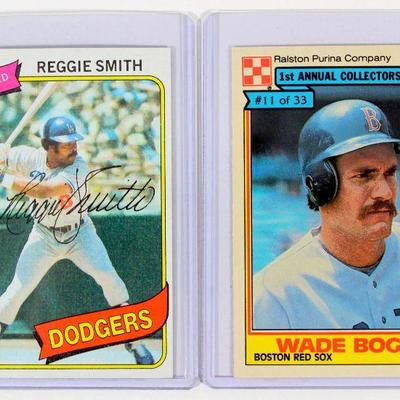 REGGIE SMITH 1980 Topps #695 WADE BOGGS 1984 Ralston Purina Co. Baseball Cards Set