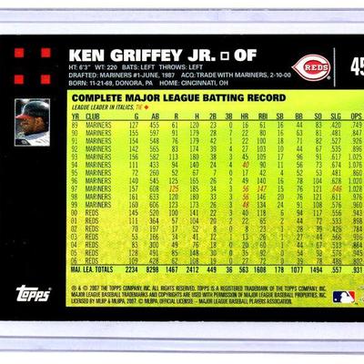 2007 Topps #450 KEN GRIFFEY Jr. Cincinnati Reds Baseball Card 1st Edition NM/MT