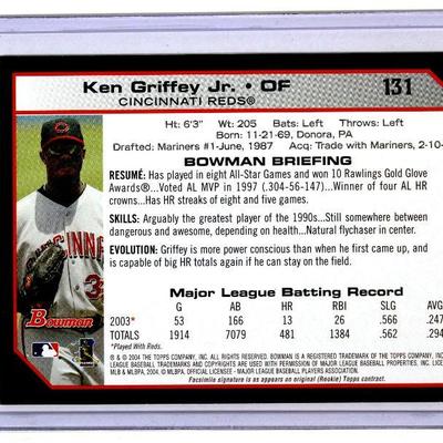 2004 Bowman 1st Edition #131 KEN GRIFFEY Jr Cincinnati Reds Baseball Card HIGH GRADE