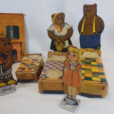 Vintage Three Little Bears Paper Doll Playset