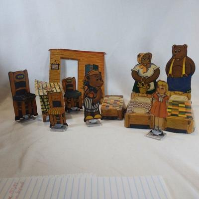 Vintage Three Little Bears Paper Doll Playset