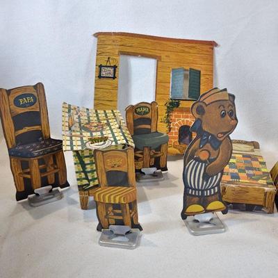 Vintage Three Little Bears Paper Doll Playset