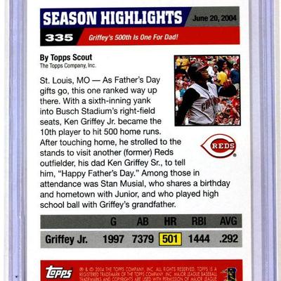 KEN GRIFFEY Jr. 2004 TOPPS #335 SEASON HIGHLIGHTS BASEBALL CARD - MINT
