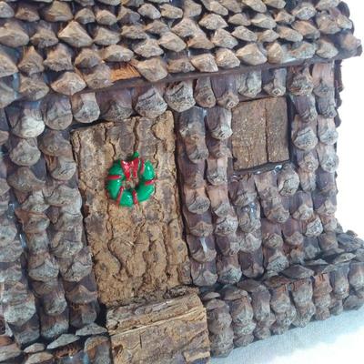 Folk Art Pinecone Cabin