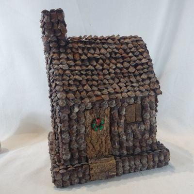 Folk Art Pinecone Cabin