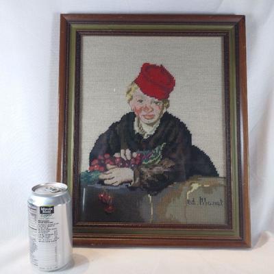 Needlepoint of Monet's Cherry Picker