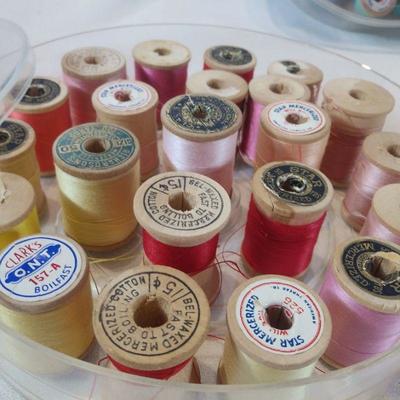 Vintage Wooden Spools and Holders