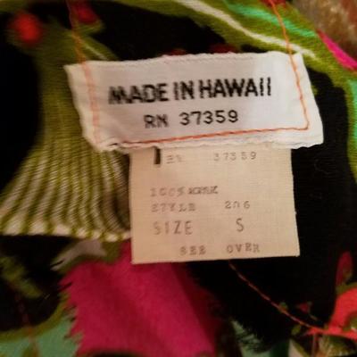 Vtg 1970s Hawaiian psychedelic floral maxi big ruffle hem dress 