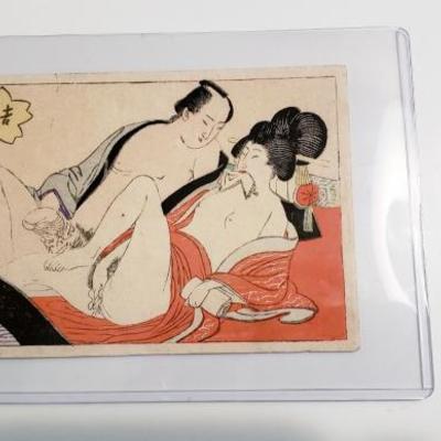 Yoshiwara Original Japanese Shunga Erotic Woodblock Print 