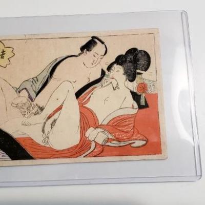 Yoshiwara Original Japanese Shunga Erotic Woodblock Print 