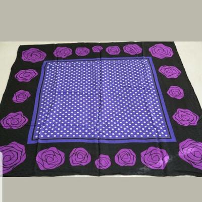 Geoffrey Beene Vintage purple Hand rolled hand stitched silk scarf