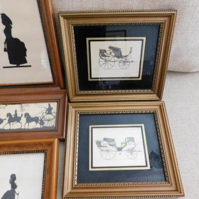 Collection of Quality Framed Shadow Pictures of Colonial Scenes and People