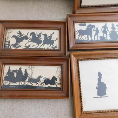 Collection of Quality Framed Shadow Pictures of Colonial Scenes and People