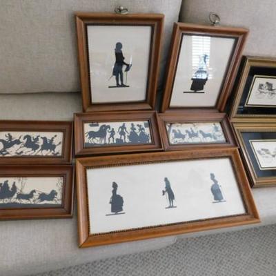 Collection of Quality Framed Shadow Pictures of Colonial Scenes and People