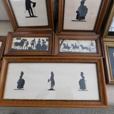 Collection of Quality Framed Shadow Pictures of Colonial Scenes and People
