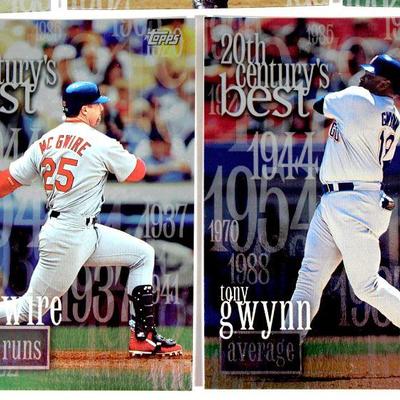1999 Topps 20th Century's Best Baseball cards Set ROGER CLEMENS Henderson McGWIRE Gwynn