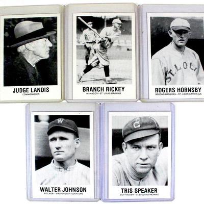 1980 TCMA Baseball Cards Set WALTER JOHNSON Landis, Rickey, Roger Hornsby TRIS SPEAKER