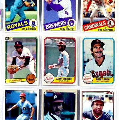 Vintage Baseball Cards Set GARRY MADDOX Mike Schmidt Paul Molitor Bobby Grich 1981-85 Topps