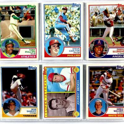 1980's Topps Baseball Cards Set STEVE CARLTON Jorge Orta JOHNNY BENCH Greg Walker Dale Murray